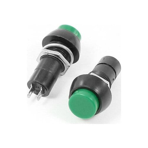 SPST OFF-(ON) N/O Panel Mount Round Momentary Push Button Switch 2 Pin
