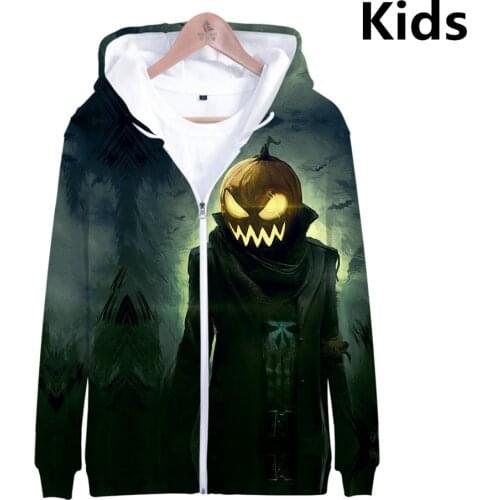 2 To 14 Years Kids Hoodies Halloween Candle Pumpkin Hoodie Sweatshirt Boys Girls Harajuku Cartoon Jacket Coat Children Clothes