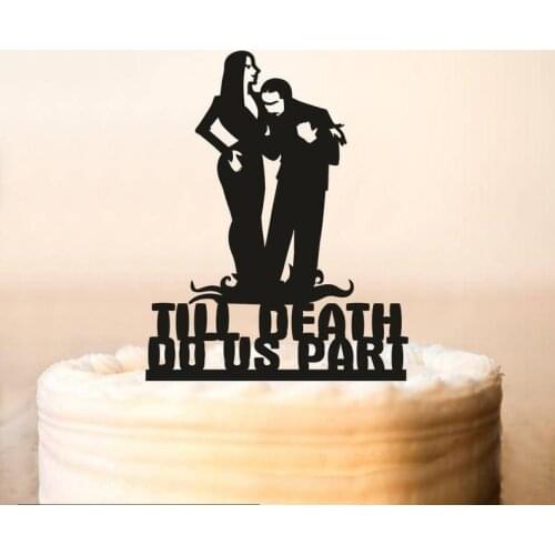 Halloween Wedding Cake Topper, Family Coup,Wedding Cake Topper, Topper,Till Death Do Us Part,Halloween Cake To