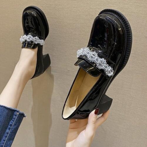 Mary Jane Shoes student shoes Women Japanese School Uniform Student JK Leather Block High Heel Shoes for Cosplay Uniform