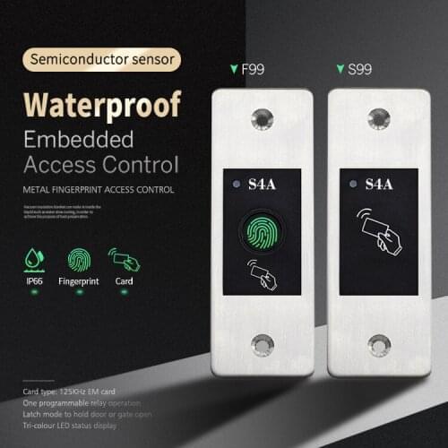 S4A Waterproof Embedded fingerprint scanner keyless door opener for gate lock access control system