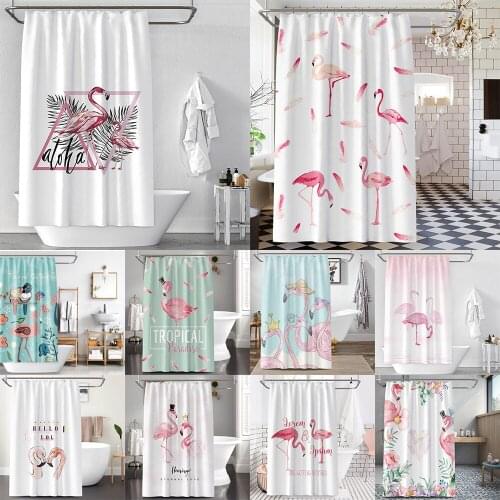 Flamingo printed Bath Curtain Animal Pattern shower curtain waterproof polyester fibre curtain for bathroom home decor 180x200cm