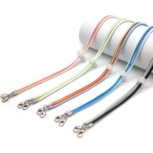 Mask Hanging Rope Safety Adjustable Face Mask Lanyard Holder Rope Traceless Anti-lost Anti-drop Ear Hanging Rope Two Hooks