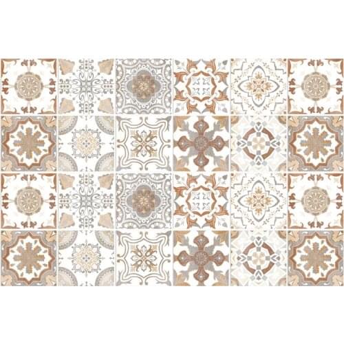 066E 24pcs Style Backsplash Tile Stickers Peel Stick Floor Stair Decals Waterproof Removable Wall Murals for Bathroom