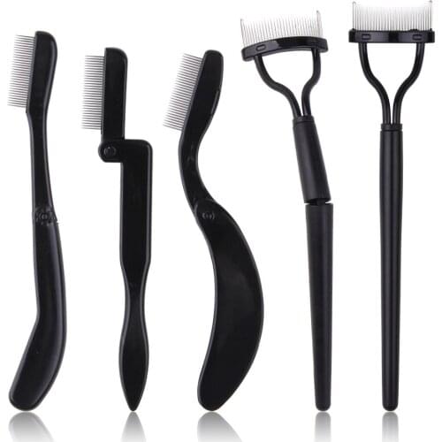1Pcs Eyelash Separator Lash Curler Comb Applicator Professional Eyelashes Forceps Mascara Curl Foldable Metal Beauty Makeup Tool