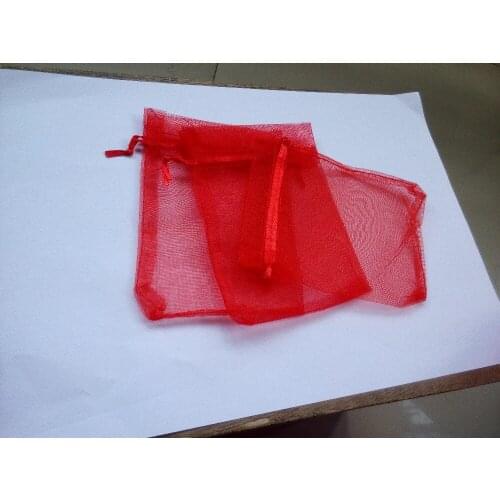 100pcs 13*18 Red gift bags for jewelry/wedding/christmas/birthday Organza Bags with handles Packaging Yarn bag
