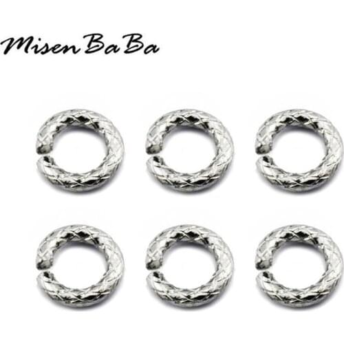 20PCS/lot Stainless Steel Twist Open Split Ring Jump Rings for Jewelry Making DIY Rope Jump Rings Knit Connectors Findings