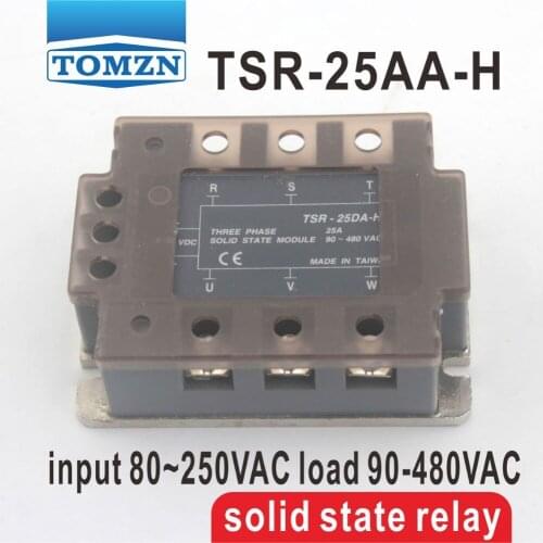 25AA TSR-25AA-H Three-phase High voltage type SSR input 80~250VAC load 90-480VAC single phase AC solid state relay