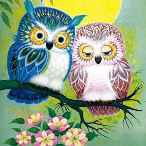 3D DIY Diamond Painting Cartoon Pattern Owl Needlework Mosaic Full round Drill 5D Diamond embroidery Icon Decor Painting
