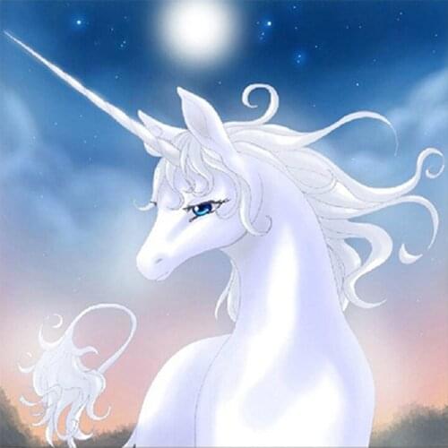 5D DIY Diamond painting White Unicorn animal Diamond Embroidery Full Cross Stitch Rhinestone Mosaic Home Decor Handmade Gift