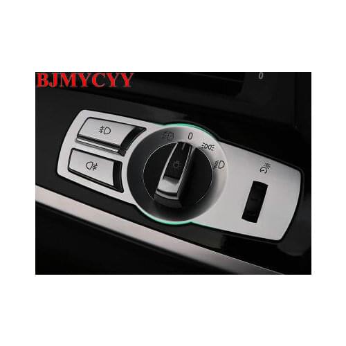 BJMYCYY Car styling For BMW X3 X4 F25 F26 5/7 series F10 Headlight Switch Buttons Decorative Frame Covers Interior Accessories