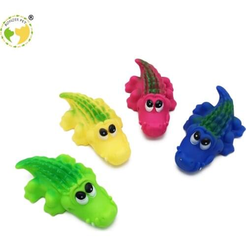 Bonzerpet Dog Vinyl Squeaky Screaming Chew Crocodile Cartoon Teething Molar Durable Pet Playing Tooth Grinding &Training Toy