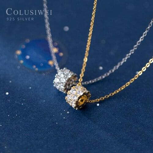 Colusiwei Dazzling Clear CZ Chain Necklace for Women Gold Color 925 Sterling Silver Luxury Wedding Engagement Statement Jewelry