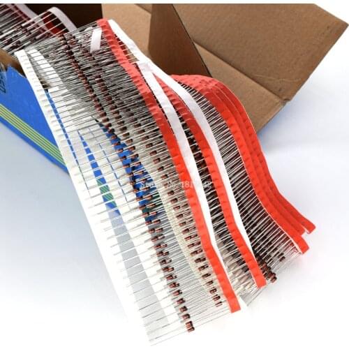 100PCS 1W Zener diode DO-41 3V3 3V9 4V3 4V7 5V1 5V6 6V2 7V5 8V2 9V1 10V 12V 13V 15V 18V 24V 30V 1N4733A 1N4742A 1N4728A