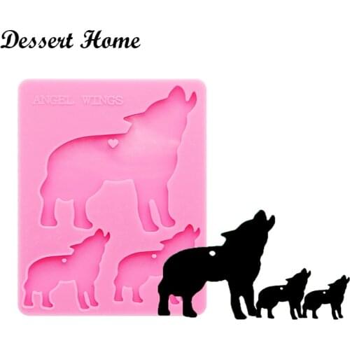 DY0164 UV Resin Silicone Wolf family Mold Epoxy Resin Molds For DIY Keychain Jewelry Making Tools Shining resin moldes