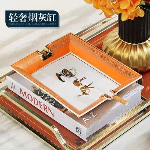 European-Style Ceramic Ashtray Home Living Room Coffee Table Fashion Decorative Ornaments New Bar Cigar Ash Cup