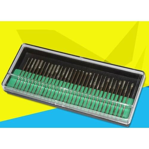 30pcs/set Round Flame Nail Drill Bit Carbide Milling Cutter Manicure Ceramic Drill Bits Electric Machine Nail Accessories