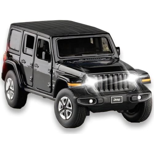 Boys toy 1/32 2020 Sahara Wrangler Model Toy Car Alloy Die Cast Turn Steering Shock-absorbing Sound Light Off Road Toys Vehicle