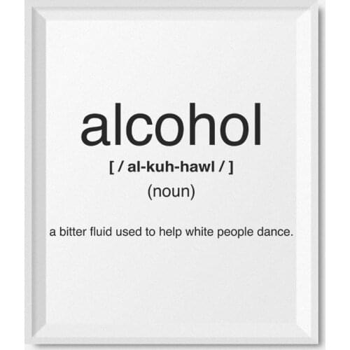 Alcohol Definition Poster Canvas Painting Inspiration Print Wall Art Picture for Living room Interior Home Decor Motivation