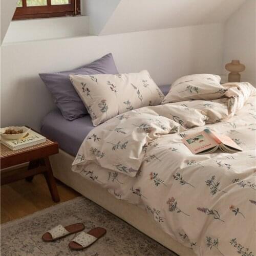 Cutelife Flower Cotton Sheets Bedding Set Cozy Duvet Cover Pillowcase Single Queen Home Textile Double Bed Linen Bedroom Bedding