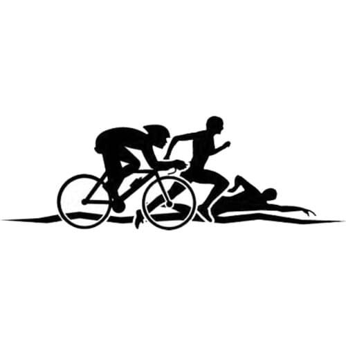 Creative Personality Triathlon stickers Funny car motorcycle Sticker 15.5x5.3cm
