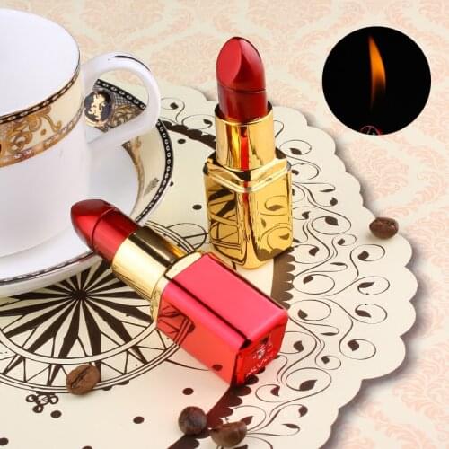 Creative lipstick/shoe/bag model butane gas inflatable lighter metal red flame fire ladys smoking gift