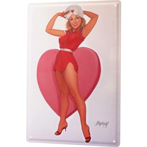 LEotiE SINCE 2004 Heart Dress Baron Tin Sign Metal Plate Decorative Sign Home Decor Plaques 20x30