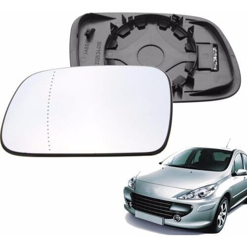 The left and right heating wide-angle wing door mirror glass for Peugeot 307 2001-2008 for Peugeot 407 2004-2008