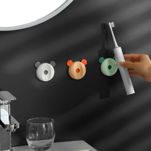 Magnetic Suction Electric Toothbrush Rack Wall Mounted Hole Free Cute Cartoon Single Installation Rack Toilet Toothbrush Rack