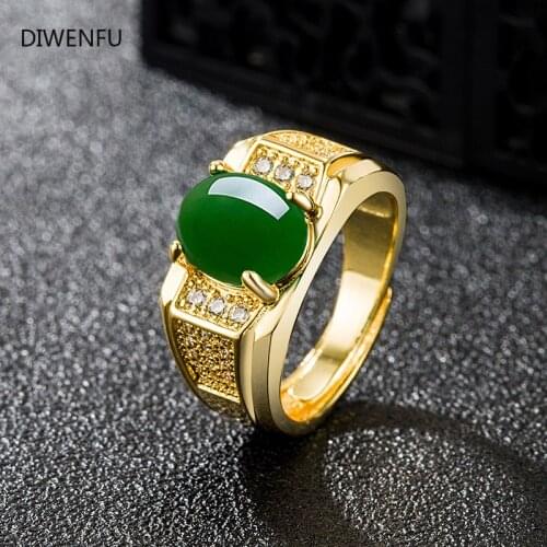 22K Yellow Gold Emerald Mens Rings 2021 Gemstone Jewlery Organiser Wedding Green Rings Couples Resizable Gold Jewelry Luxury