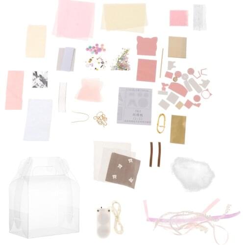 Modern DIY Dollhouse Kit with Make-up Chair Piano Bed Skirt Shelf Gift Kit