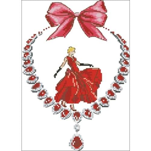 Womans World-Jewelry patterns Counted Cross Stitch 11CT 14CT 18CT DIY Cross Stitch Kits Embroidery Needlework Sets home decor