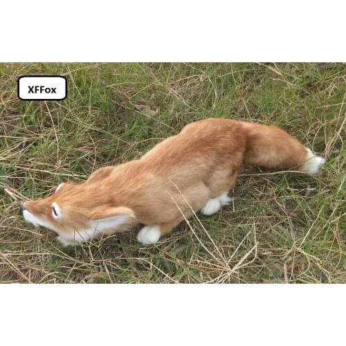 New creative real life yellow fox model plastic&furs simulation fox doll gift about 60x11cm xf1807