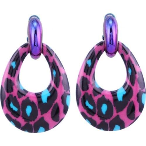New Oorbellen Dangle Earrings For Woman Resin Big Pendants Tiger Earrings Wholesale Cheaper Shipping