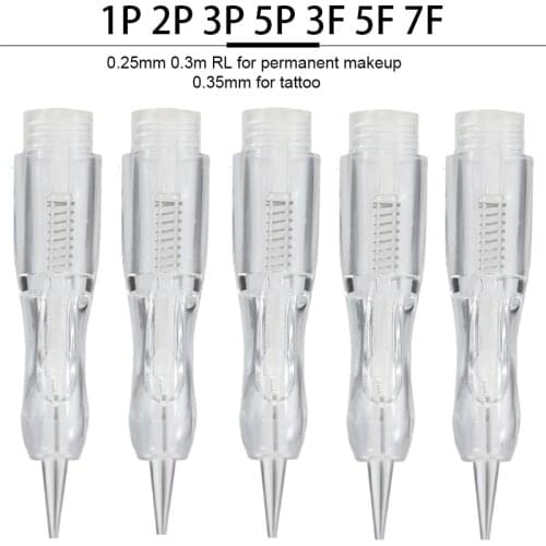 Disposable Safety Tattoo Needles Mix Eyebrow Liner Sterilized Microblading Permanent Makeup Cartridge Needles Tattoo Machine
