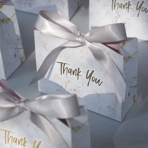 20pcs/set Mini Grey Marble Gift Bag Box for Party Baby Shower Paper Chocolate Boxes Package Birthday/Wedding Favours candy Boxes