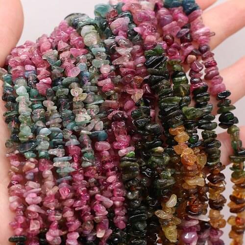 Natural Gravel Stone Beads Mix Color Irregular Shape Agates Loose Beads for Making Jewelry Necklace Size 3x5-4x6mm Length 40cm