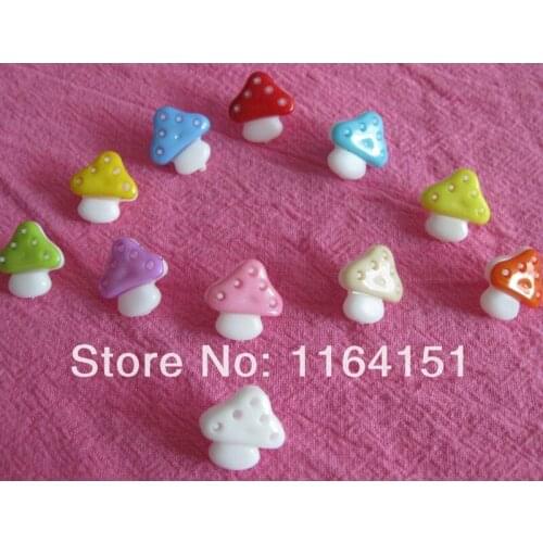 100pcs/lot Kids Accessories Outerwear Mushroom Shape Buttot 14*15mm Mixed Color clothing Buttons For Craft Sewing Button