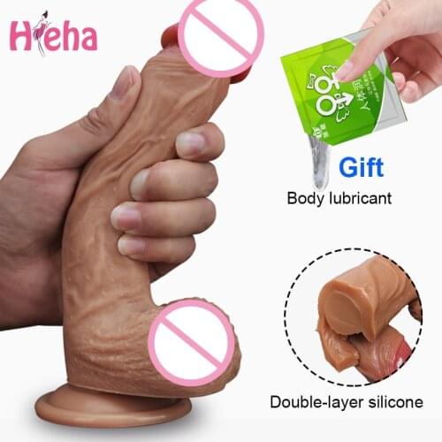 Skin Realistic Dildo Super Huge Big Penis Silicone Flexible with Suction Cup Artificial Penis Strapon Female Masturbator Sex Toy