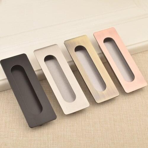 Hidden Door Handles Zinc Alloy Tatami Recessed Pull Sliding Door Handles Bedroom Cabinet Handle Furniture Handle Hardware