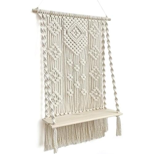 Plant Hangers Indoor Hanging Planter Blanket With Wood Beads Decorative Flower Pot Holder No Tassels Hanging Flower Pot With