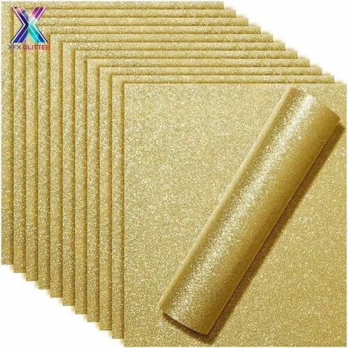 XFX HTV 12 Pack 12"x10" Cricut Vinyl Iron on Vinyl for DIY T-Shirts Glitter Heat Transfer Vinyl Iron on HTV Printing DIY Cricut