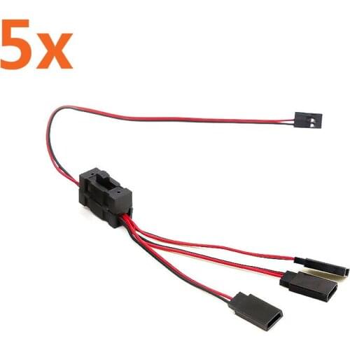 5Pcs Y Line With Switch One For Two/Three/Four Oil Car Tram Channel Extension Lines Light Line For TRX4 Crawler RC JR to JST S91