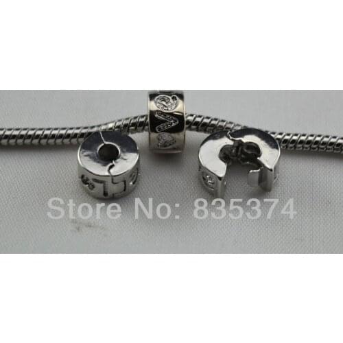 Stopper Clips/ locks European Beads Jewelry Findings Fit Bracelets / Snake Chains