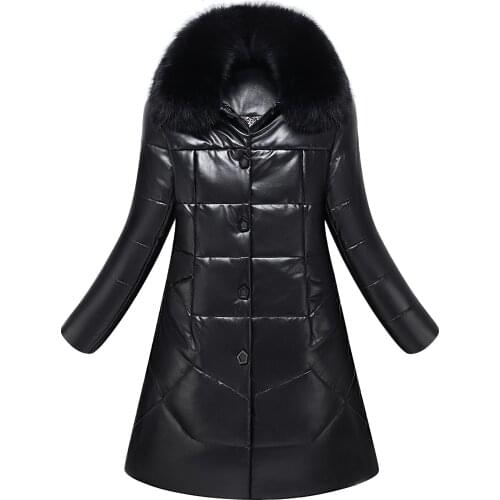 Women Fur Collar Winter Jacket Plus Size 7XL Ladies Faux Sheepskin Medium Long Parkas Camel-Padded Coat Female Thicken Outerwear