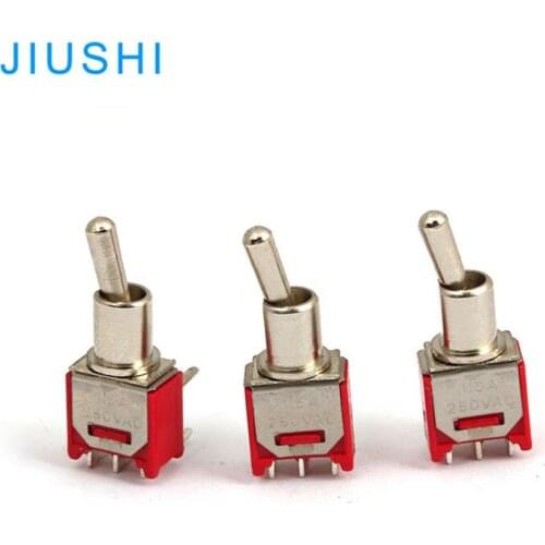 SMTS -102C3 mini toggle switch 6mm 2 Position 3 pins bent terminal