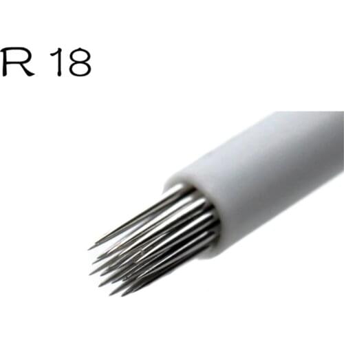 100pcs Circular R18 LINER Microblading Needles Eyebrow Blade SHADING R18 Pin Permanent Makeup needle with Lot No. Expiry date