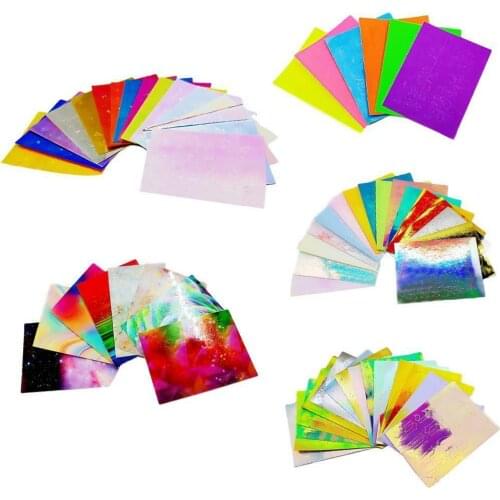 16Pcs/ Butterfly Magic Nail Art Holographic Nail Sticker Nail Art Rainbow Cloud Digital Flame Sticker for Nail Adhesive sticker