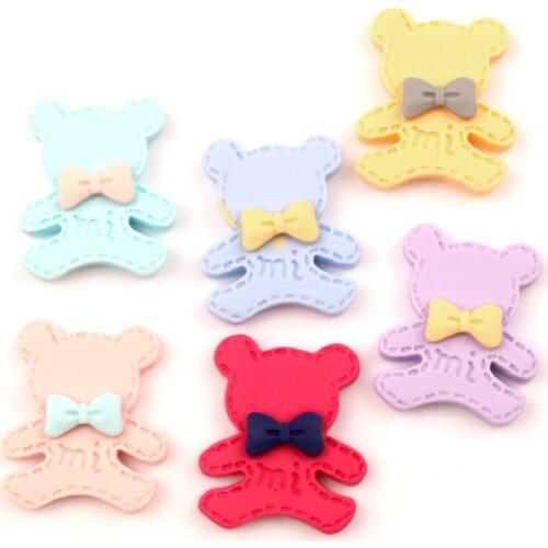 30Pcs 27X21mm Mixed Resin Bear Cabochon Flatback Decoration Crafts Embellishments For Scrapbooking Diy Accessories