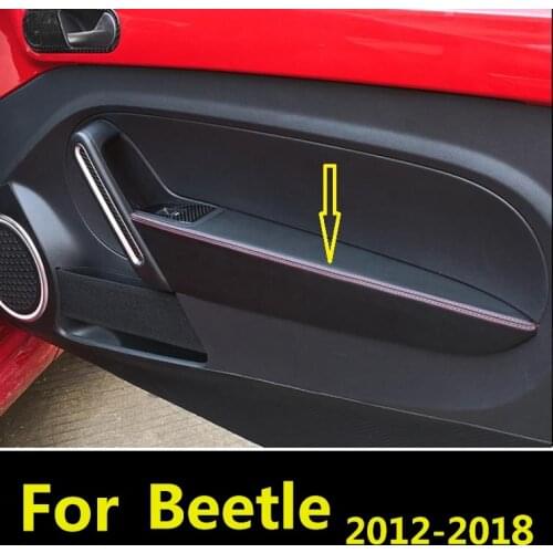 4Pcs/SET Microfiber Leather Car Door Armrest Panel Protective Cover For Volkswagen Beetle 2012-2019 with Mount Fittings